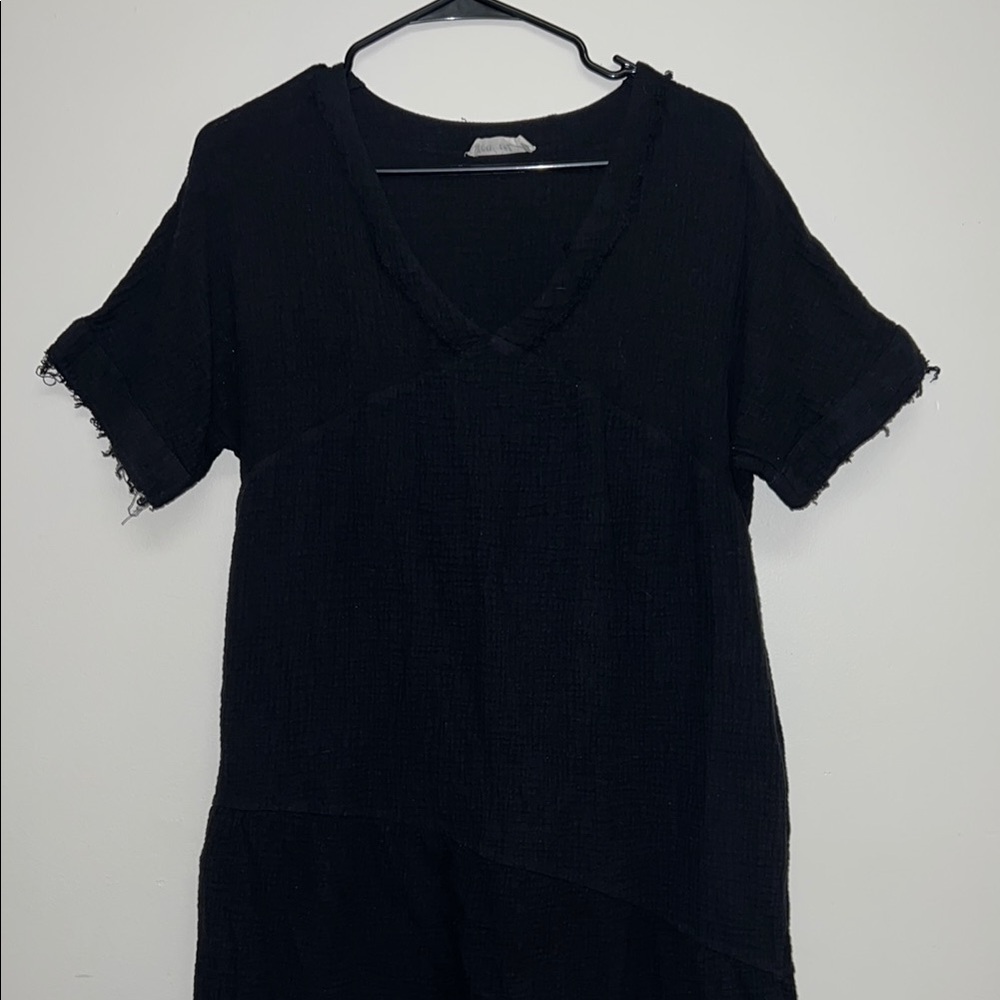 Black V-Neck Women's Dress